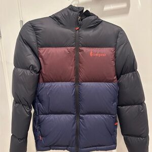 Cotopaxi Women’s Solazo Hooded Down Multicolor Puffer Jacket